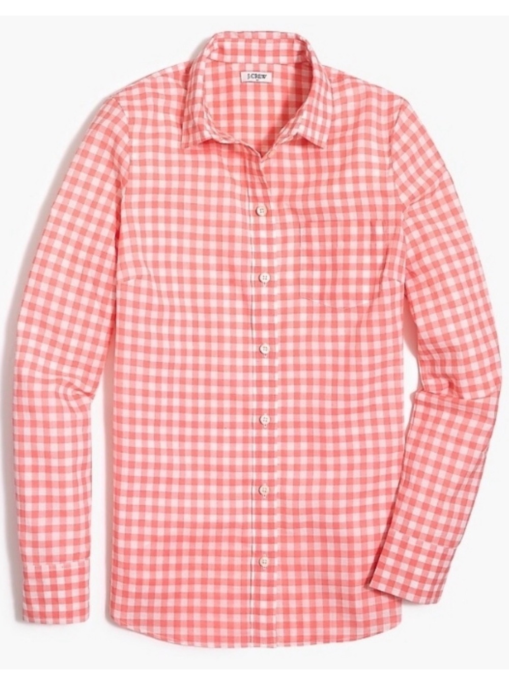J Crew 100% Cotton Plaid Gingham Button Down Collared Long Sleeve Shirt Small